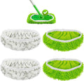 4 Pack Reusable Mop Pads Compatible with Swiffer Sweeper Mop,Wet Pads Refill & Dry Sweeping Cloths,Chenille & Microfiber Refill Pads for Wood