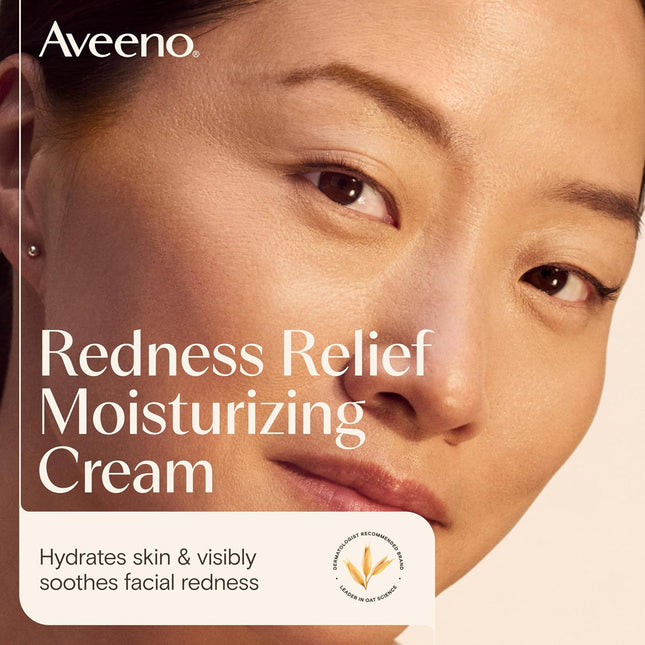 Aveeno Calm + Restore Facial Cream for Redness Relief, Soothing Face Moisturizer for Sensitive Skin, Hypoallergenic Form