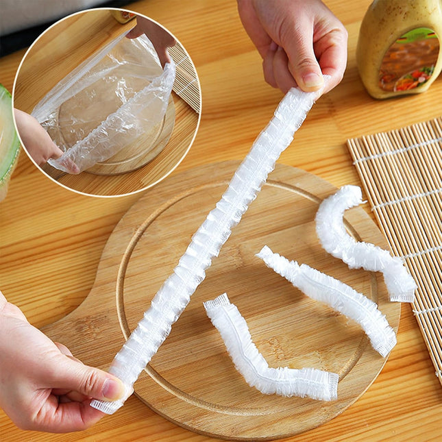 300PCS Elastic Food Covers Fresh Keeping Bags Disposable Stretchable Bowl Covers Universal Kitchen Wrap Seal Bags for Fo