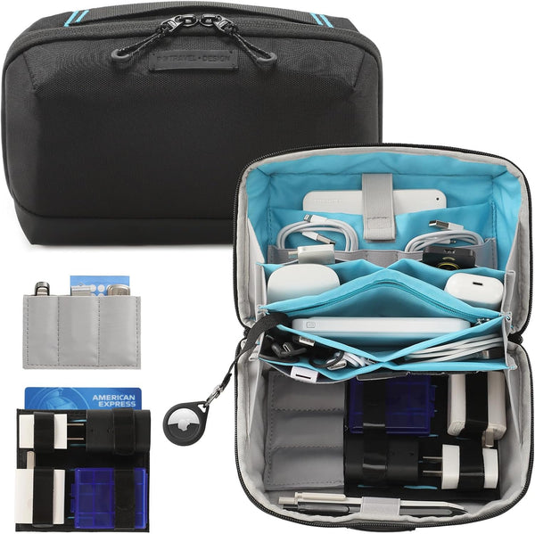 Vanfn Electronics Travel Organizer Storage Bag, Accessory Handle Bag, Gadgets Pouch, USB Cable, Travel Friendly Electronics Organizer P.Travel Series