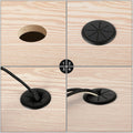 HYCC 2 Inch Desk Grommet Black, Desk Hole Cover for Cables, Flexible Cable Grommet - 5 Pack