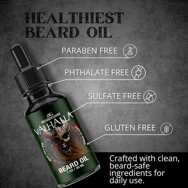 Beard Gains Beard Oil for Men - Organic Beard Growth Oil, Moisturizer & Conditioner, Softens & Strengthens Facial Hair, Reduces Itch, Promotes