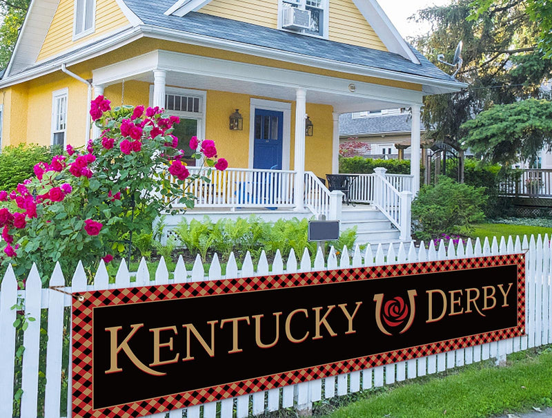 Kentucky Fence Banner Run for the Roses Horse Racing Themed Party Photo Booth Backdrop Outdoor Decoration