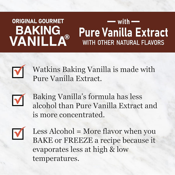 Watkins All Natural Original Gourmet Baking Vanilla, with Pure Vanilla Extract, 11 Fl Oz (Pack of 1) - Packaging May Vary