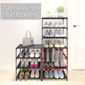 4-Tier Small Shoe Rack .Stackable Shoe Shelf Storage Organizer for Entryway Hallway Closet Bathroom Living Room (Black)