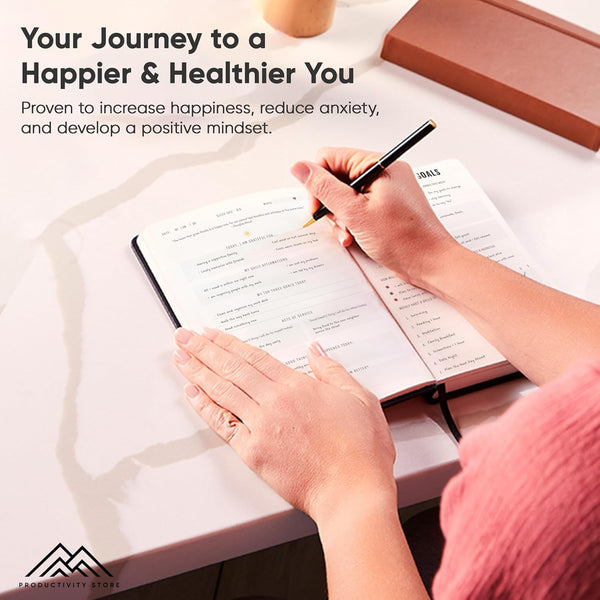 PRODUCTIVITY STORE Gratitude & Self-Care Journal - Guided Mindfulness & Mental Health Journal All-In-One with Prompts for Self Discovery - Daily