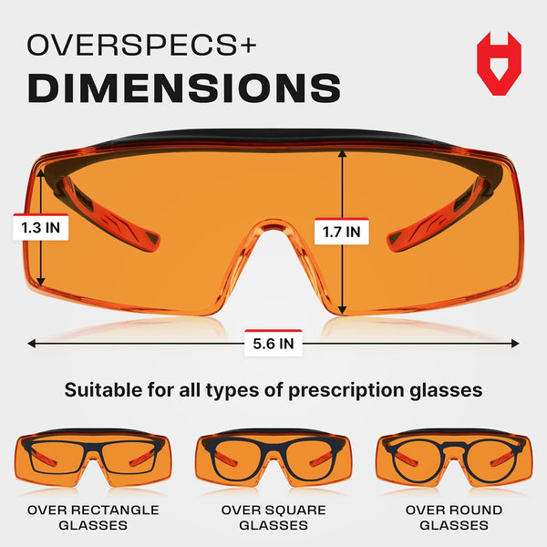 Nocry Blue Light Blocking Safety Glasses over Eyeglasses with 100% UV Protection â UV Light Protection with Anti-Fog & Anti-Scratch Lenses; ANSI