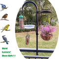 Upgraded Bird Feeding Station Kit,Deck Railing Mounted Birds Feeder Pole for Balcony with 3 Hooks,Bird Bath,Metal Mesh Tray and Suet