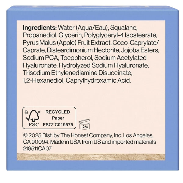 Honest Beauty Hydrogel Cream with Hyaluronic Acid | Lightweight, Moisturizing Water Cream | Gentle for Sensitive Skin, Fragrance Free, Vegan | 1.7