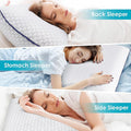Memory Foam Pillows for Side, Back and Stomach Sleepers, Bed Pillow with Washable Cover and Breathable Mesh, Bed Pillow for Sleeping King Size (Grey)