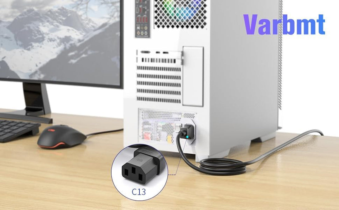 Computer Power Cord - 4FT, 3 Pack 3 Prong AC Power Cable Made for Dell, Samsung, LG, Sony & More Computer Monitors - NEMA 5-15P to IEC60320 C13, Reliable Power Supply for Monitors