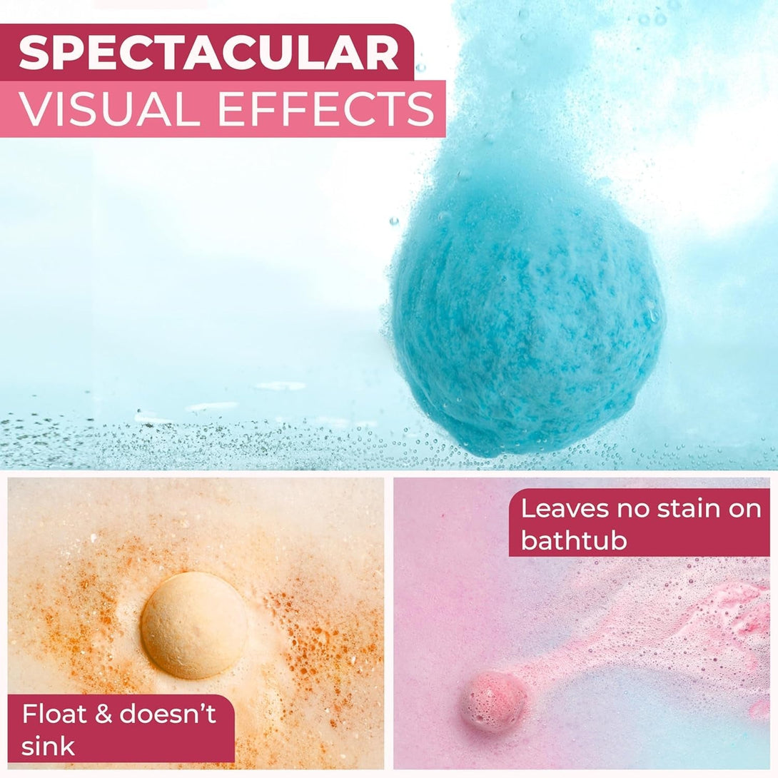 12 Extra Large Organic Bath Bombs for Women Men - Shea Butter & Essential Oil Infused, Moisturizing, Scented, Shower Lush Bathbombs Kit for Girls, Bath Balls - Bath Tub Accessories for Women