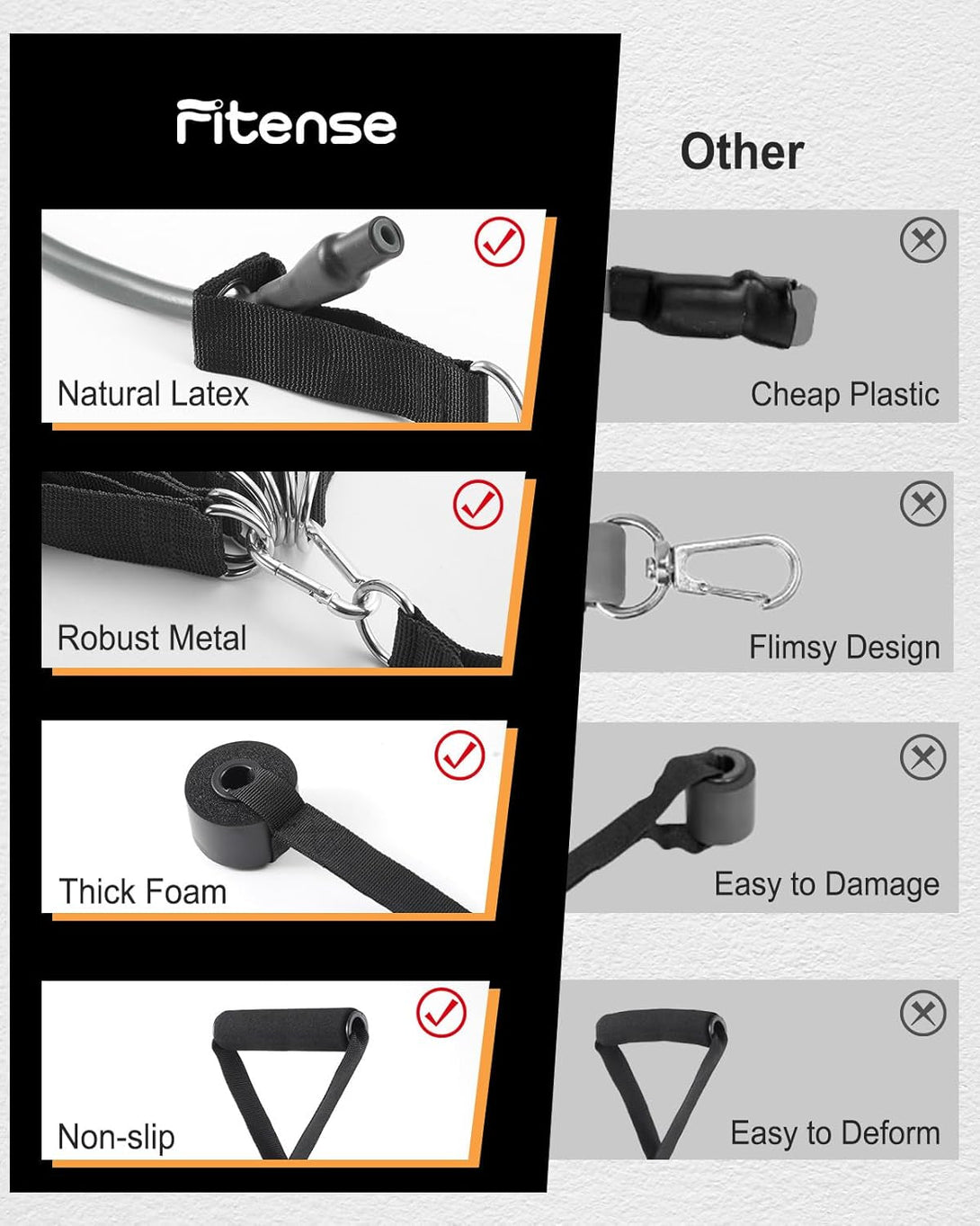 6Pcs Resistance Bands, Workout Bands 270Lbs, Exercise Bands with Handles/Door Anchor/Ankle Straps/Bag/Poster for Men, Heavy Resistance Bands for Working Out at Home