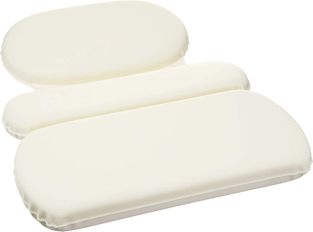 Amazon Basics Bath Tub Neck Pillow with Suction Cups, Waterproof, 3-Panel, Off-White