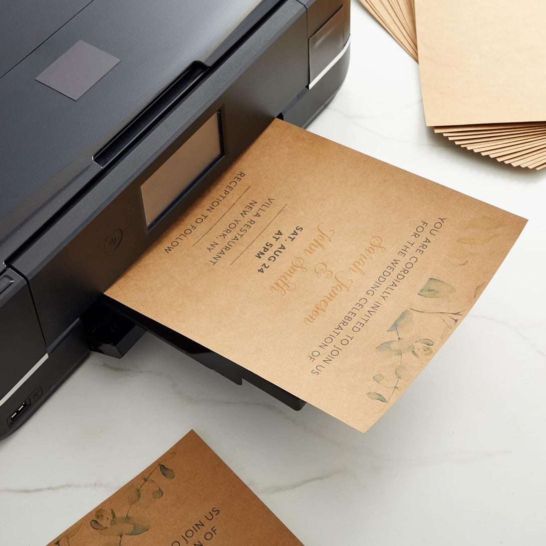 96 Sheets Brown Kraft Paper Cardstock – 8.5X11 Inch, 176 GSM – Ideal for Arts & Crafts, Wedding, Party Invitations, Drawing, DIY Projects, and Scrapbooking Supplies