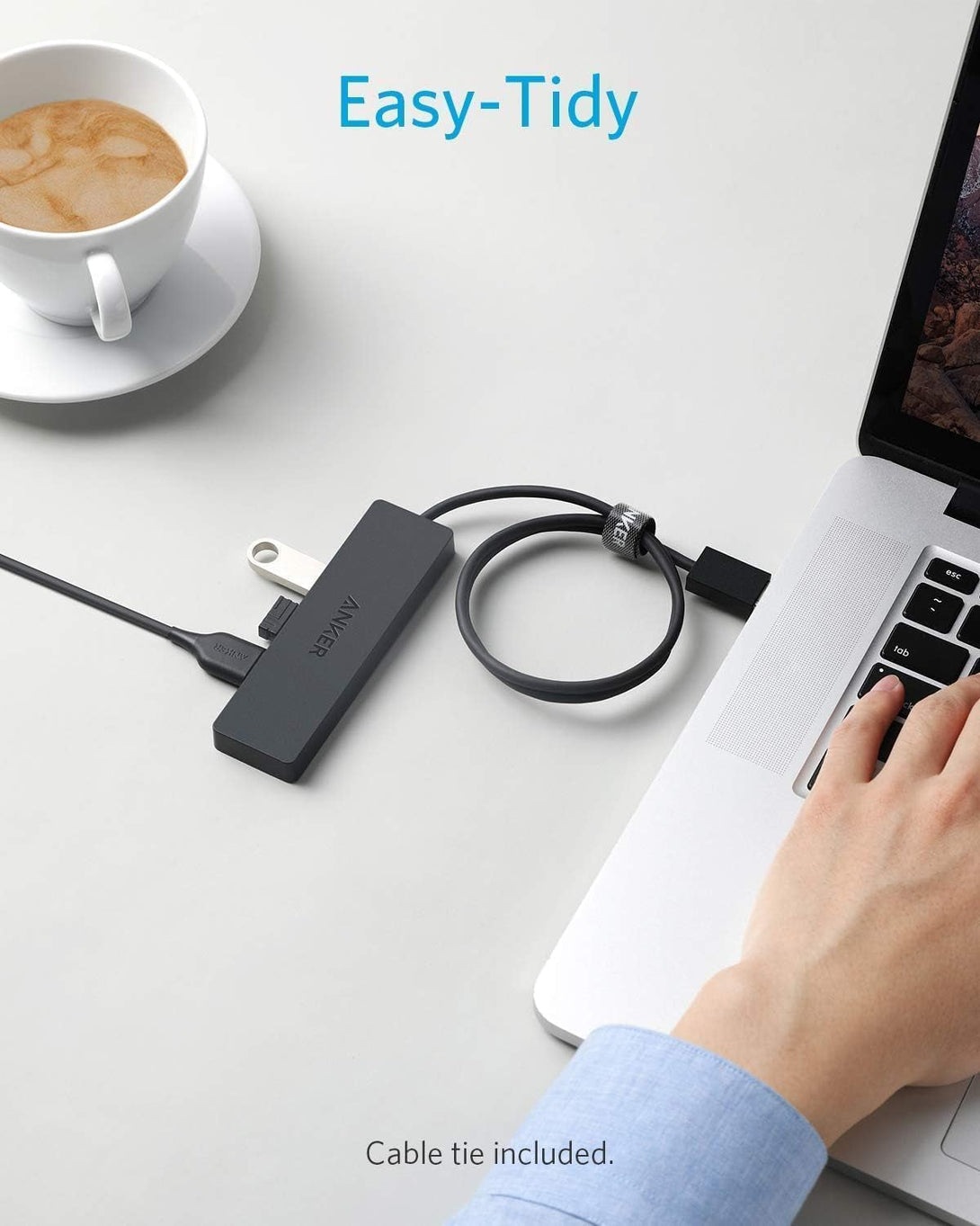 Anker USB Hub 4 Ports, Multiple USB 3.0 Hub, USB Splitter for Laptop, Extender for a Port Laptop, PC, Desktop and More [Charging Not Supported](2Ft USB-A)