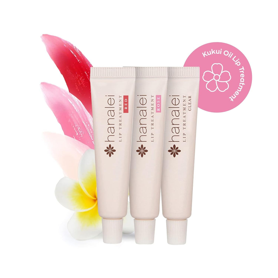 Hanalei Hydrating Lip Treatment Balm – Cruelty-Free, Paraben-Free Moisturizer for Severely Dry, Chapped Lips – Kukui Oil, Shea Butter & Grapeseed Oil –Multi Colored Tint, Travel-Size 3-Pack (5Ml X 3)