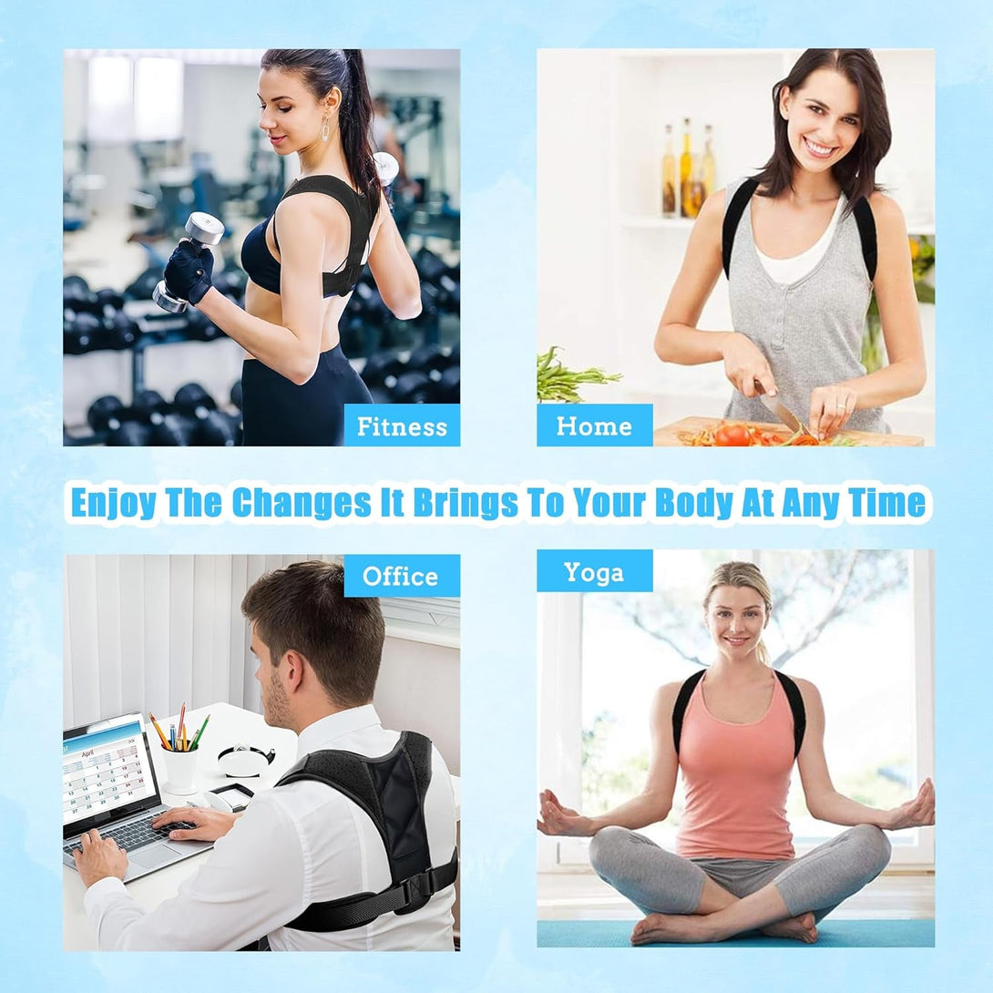 Back Brace Posture Corrector for Women and Men - Invisible & Mesh Breathable Upper Back Brace - Adjustable Back Straightener - Relieve Shoulder, Neck & Back Pain, 1 PCS