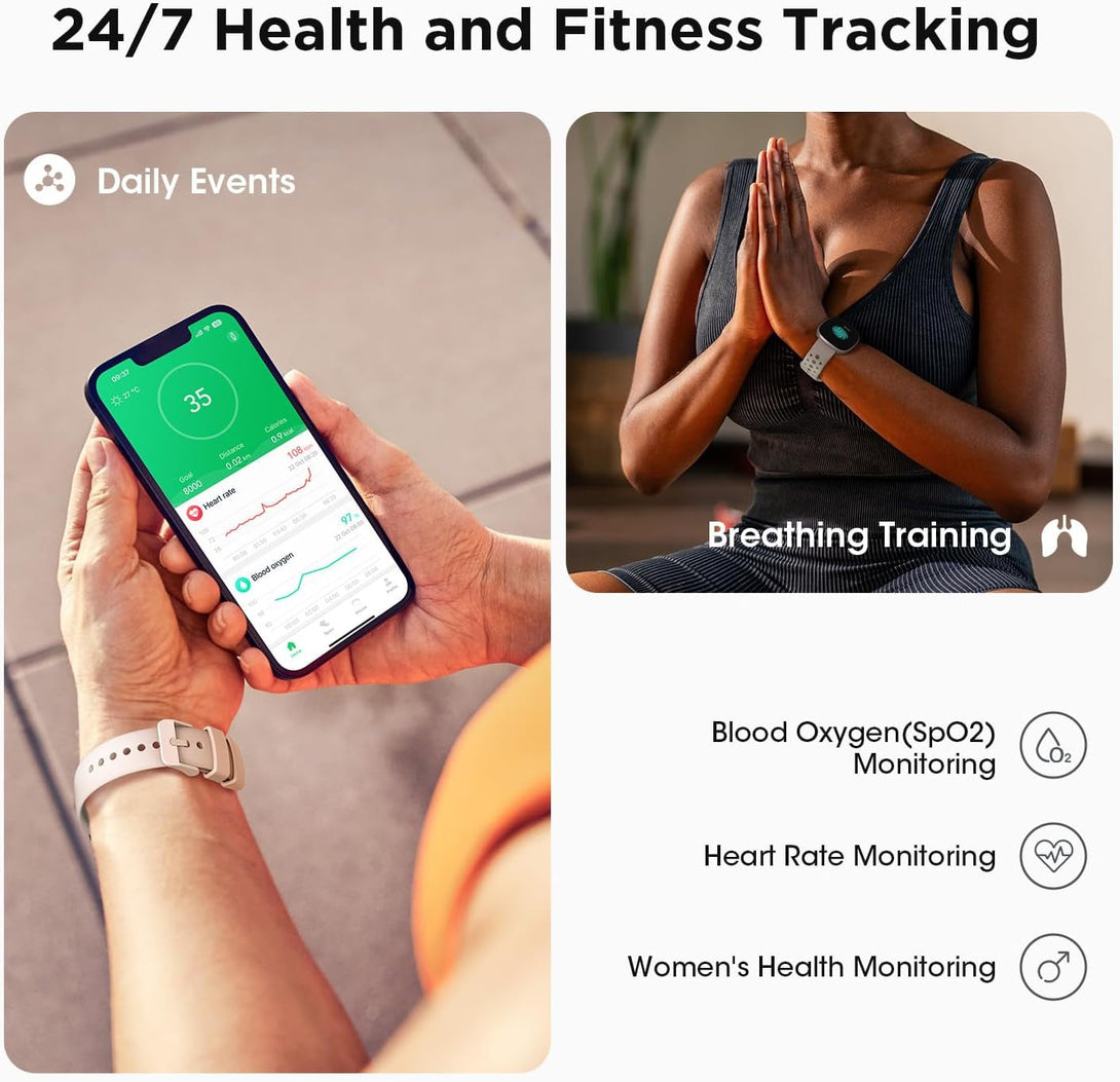 Smart Watches for Women Men Fitness: Fitness Tracker with Make/Recive Call 10-Day Battery Life Heart Rate Spo2 Sleep Monitor 120 Sport Mode 5ATM Waterproof Smartwatch for Ios Android Phones Christmas
