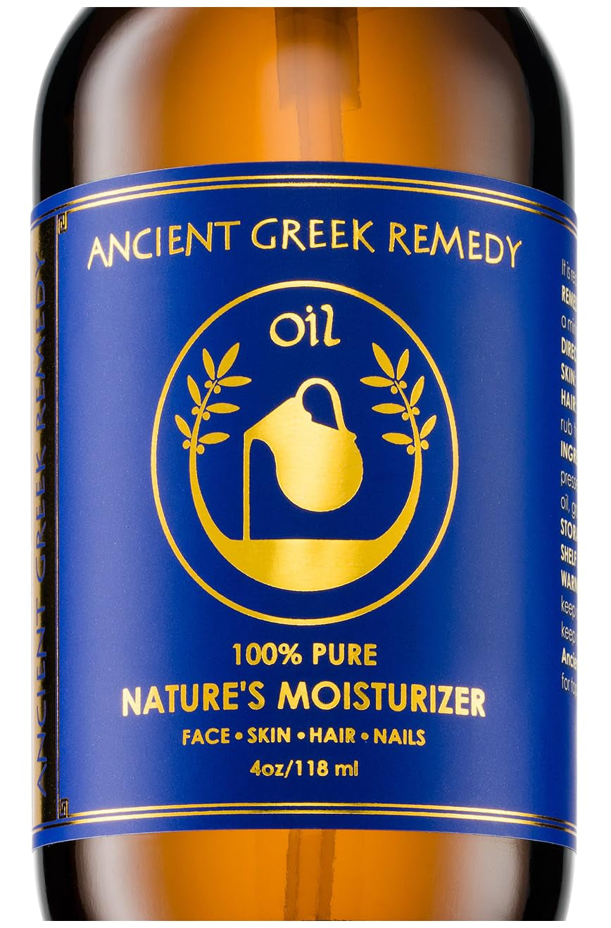 Ancient Greek Remedy after Shower Body Oil for Women - Organic Face Oil & Body Moisturizer for Dry Skin with Sweet Almond, Jojoba, Olive, Lavender and Vitamin E Oil - Natural Clean Skincare, 4 Oz