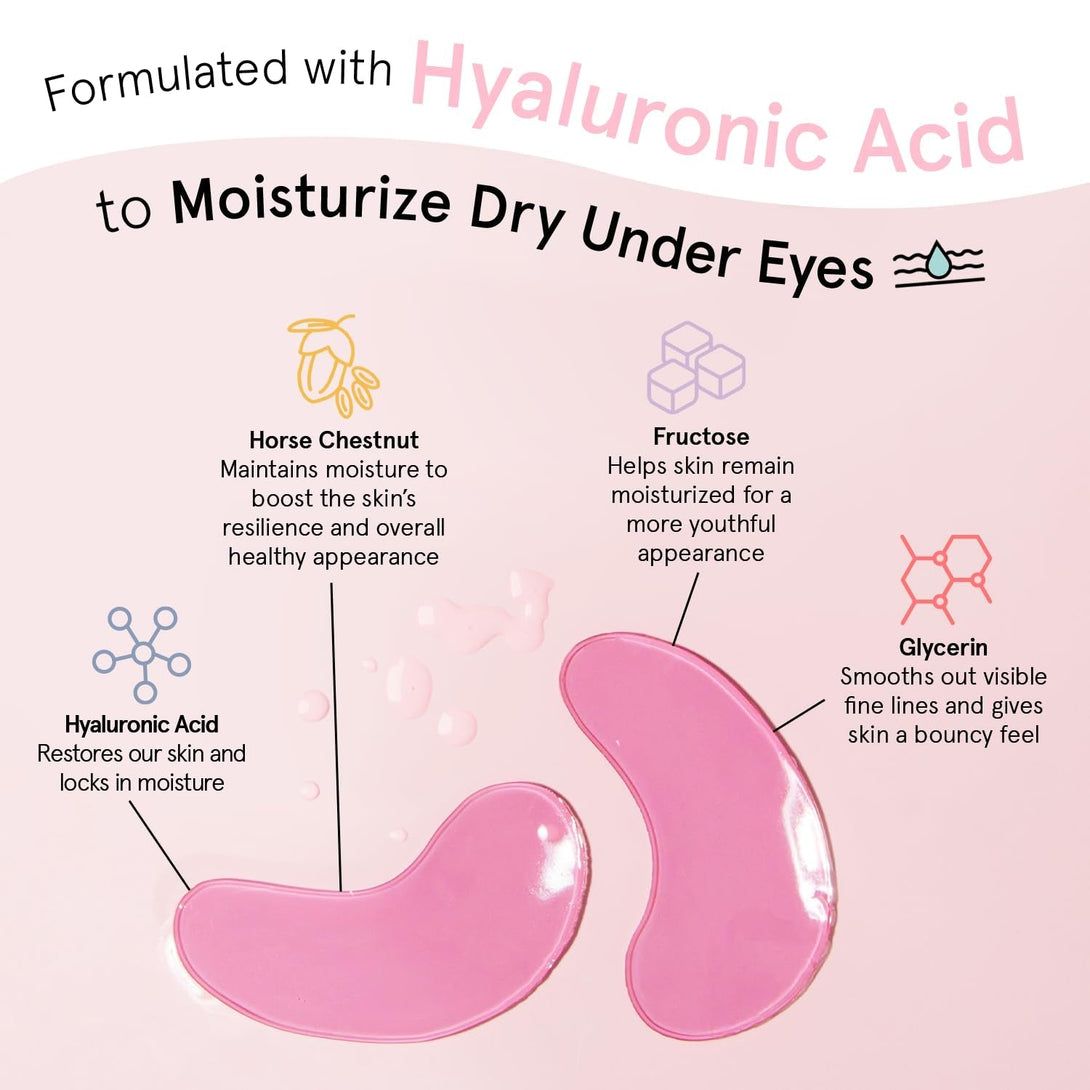 Grace & Stella Award Winning under Eye Mask - Reduce Dark Circles, Puffy Eyes, Undereye Bags, Wrinkles - Gel under Eye Patches - Gifts for Mom - Vegan Cruelty-Free Self Care (Pink, 6 Pairs)