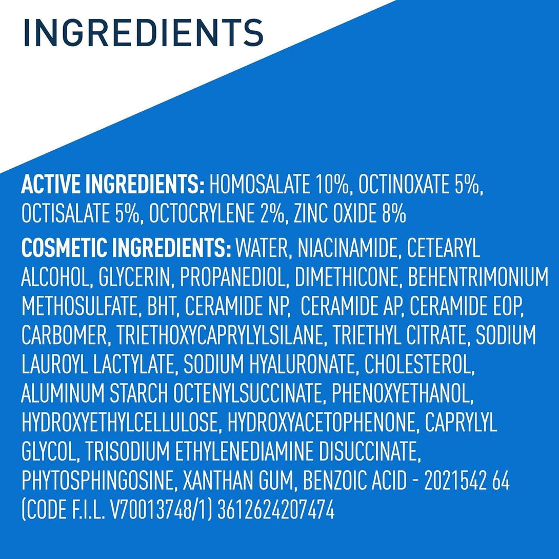 Cerave AM Facial Moisturizing Lotion with SPF 30, Oil-Free Face Moisturizer with SPF, Formulated with Hyaluronic Acid, Niacinamide & Ceramides, Non-Comedogenic, Broad Spectrum Sunscreen, 3 Ounce
