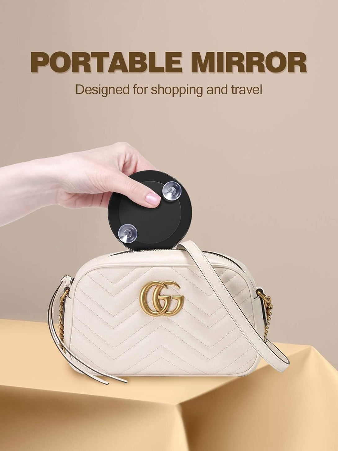 10X Magnifying Mirror with 2 Suction Cups, 3.5 Inches Magnified Makeup Mirror and Slant Tweezers,Black,1Pc