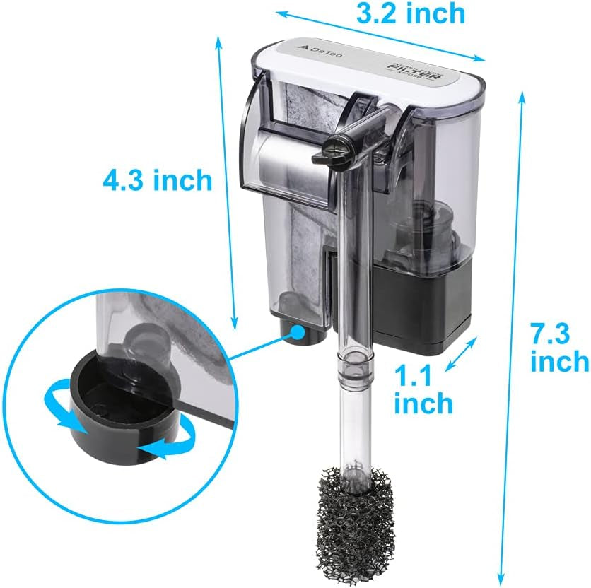 Aquarium Hang on Filter Small Fish Tank Hanging Filter Power Waterfall Filtration System