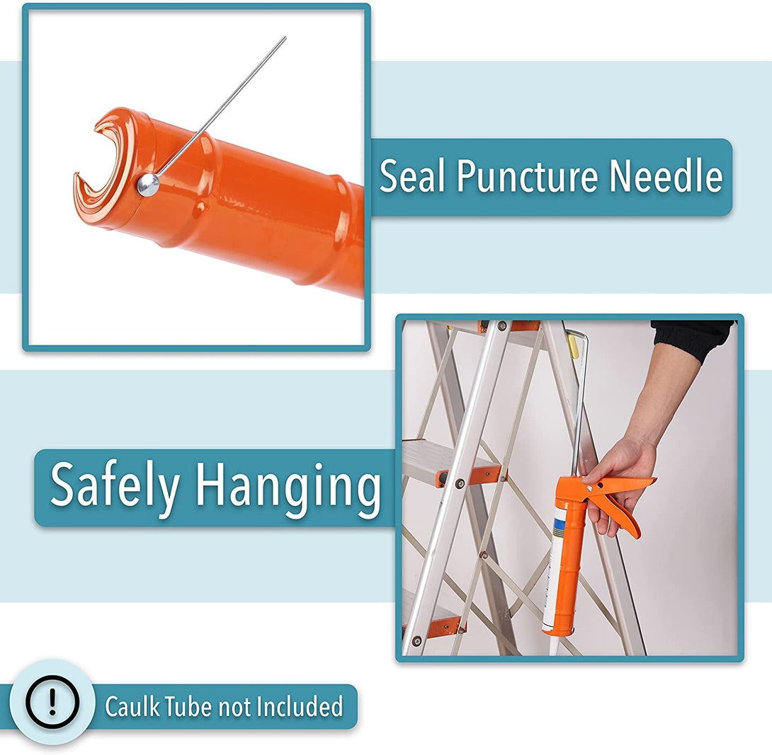 Bates- Caulking Silicone Gun, 10:1 Thrust Ratio, Hand Caulking Guns, No Drip