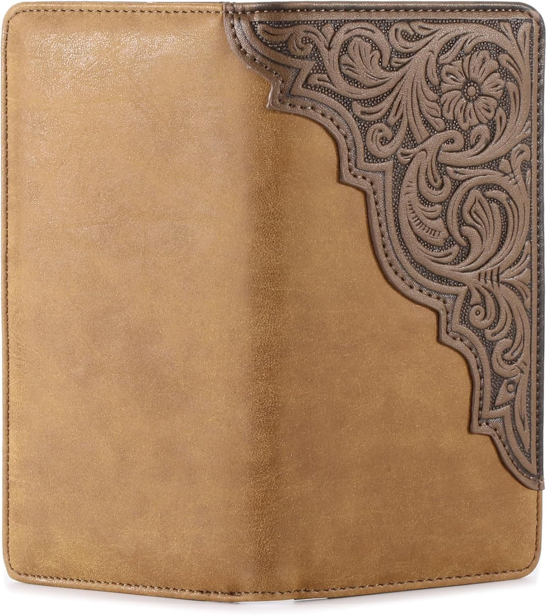Montana West Western Wallet for Men Long Bifold Wallet with Card Slots RFID Blocking Cowboy Vintage Checkbook Wallet Gift for Men