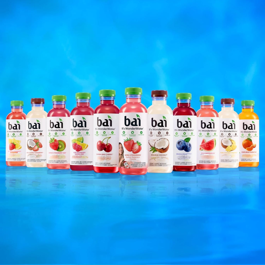 Bai Antioxidant Infused Water Beverage, Brasilia Blueberry, with Vitamin C and No Artificial Sweeteners, 18 Fluid Ounce Bottle, 12 Pack