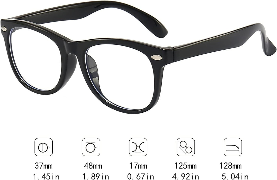 3 Pack Kids Blue Light Blocking Glasses for Girls and Boys Computer Blue Light Blocking Glasses for Age 3-9 (Black + Dark Blue + Light Blue)