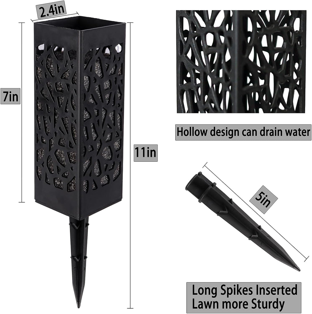 2 Sets Artificial Cemetery Flowers,Memorial Flowers,Beautiful Arrangements for Headstones,Black Plastic Vase with Drainage Hole Long Spikes Outdoor Memorials (Red and White)…