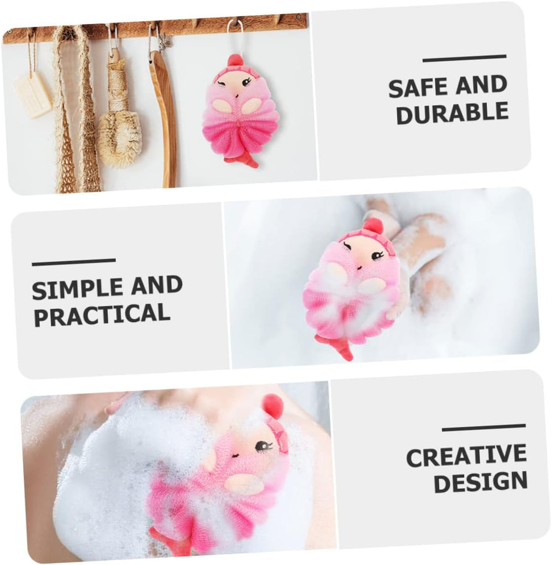 2Pcs Bath Ball Shower Pouf Sponge Luffa Baby Bath Brush Mermaid Baby Shower Games Pouf Wash Bath Sponges Shower Ball Body Scrubber Shower Loofah Cute or Cleaning Supplies Child