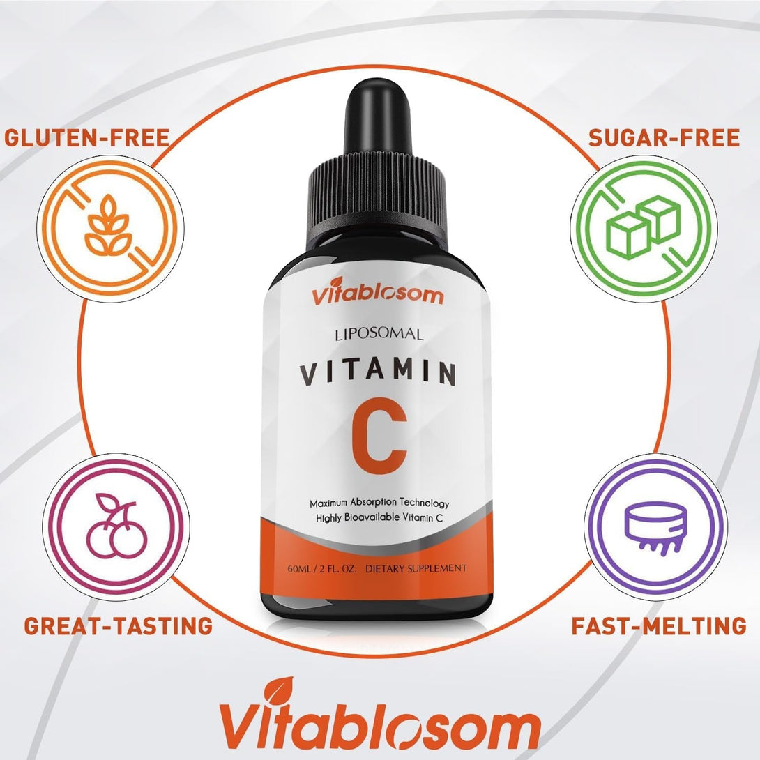 Liposomal Vitamin C 2000Mg Liquid for Adults, High Absorption VIT C, Maximize Vitamin C, for Immune System & Antioxidant, 60ML (2 Bottles)