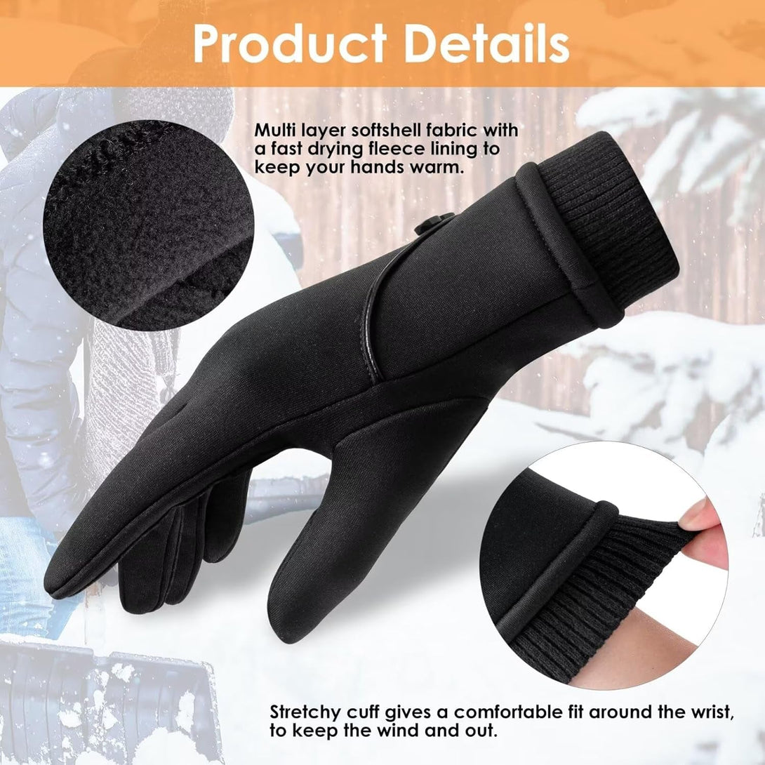 Winter Gloves Women with Touchscreen Fingers,Gloves for Women Water-Resistant with Anti-Slip Leather