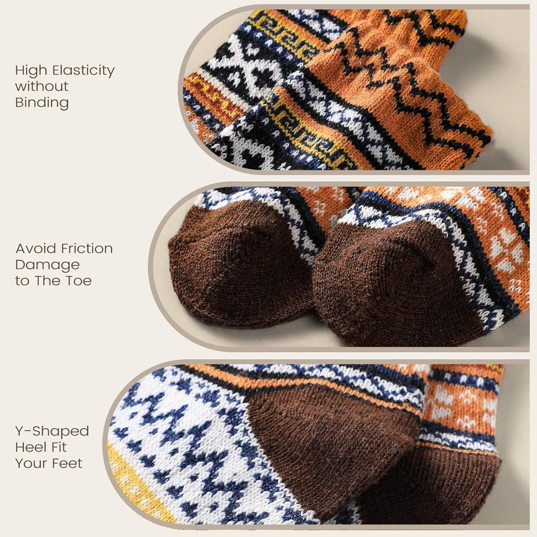 Pleneal Pack Wool Socks for Warm Winter Women Thick Knit Cozy