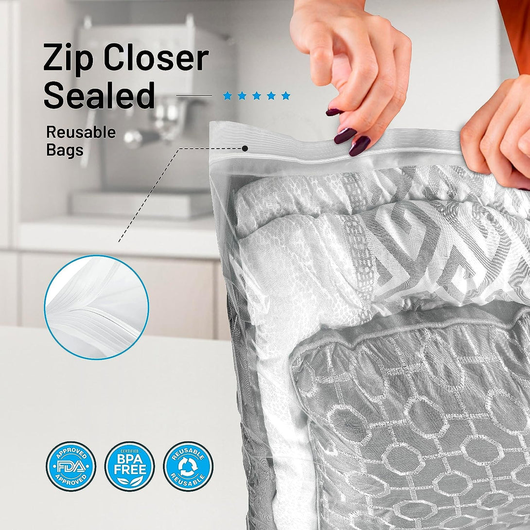 15 Count - Large Storage Bags with Zipper Top, 10 Gallon Size 24" X 24", Extra Large Plastic, for Clothes, Travel, Moving, Bpa-Free, Heavy Duty 3-Mil Thick