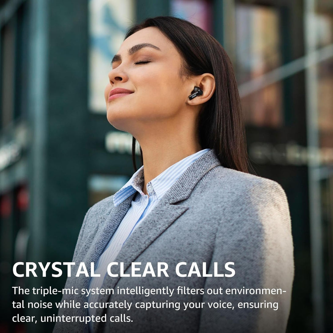TOZO Hybrid Active Noise Cancelling Wireless Earbuds with 6 Mics AI Clear Call Ear Buds 55H Playtime with LED Display 32 Preset Eqs via APP Bluetooth 5.3 IPX8 Waterproof in Ear Headphones