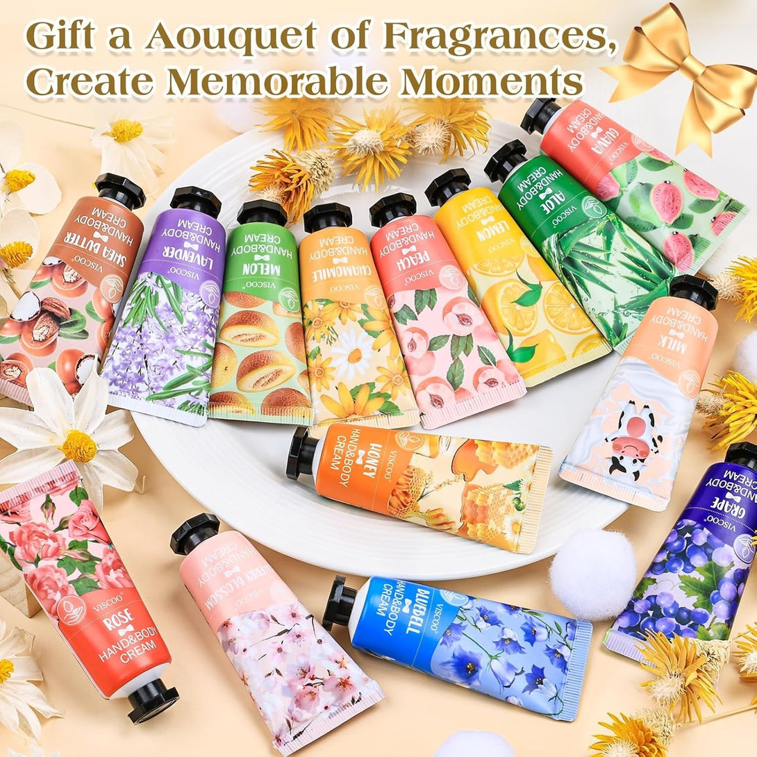28 Pack Hand Cream Gifts Set for Women,Mothers Day Gifts,Teacher Appreciation Gifts,Nurse Week Gifts,Bridesmaid Gifts,Thank You Gifts,Moisturizing Mini Hand Lotion Travel Size in Bulk for Dry Cracked