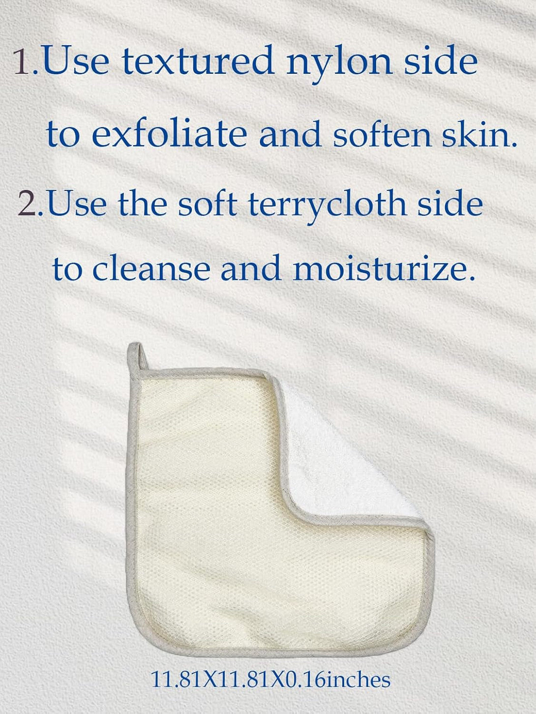 3 Pack Exfoliating Wash Cloth Face and Body Wash Bath Scrub Soft Weave Bath Towel Massage Cloth for Women and Man Two Sides