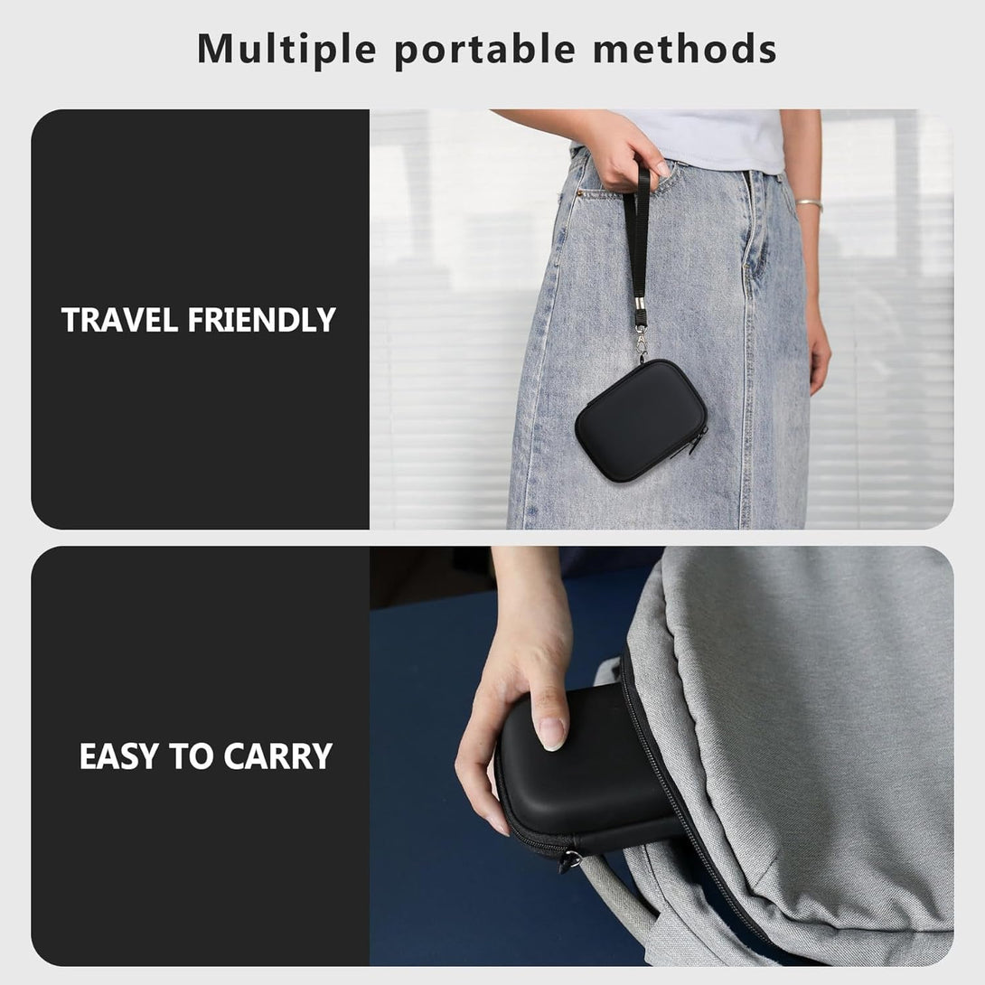 Computer Memory Card Readers Organizer Case Compatible with SD Card Reader, USB C SD Card Reader, TF Card, Micro SD Card, Portable Memory Card Accessories Storage Bag Travel Case, Black