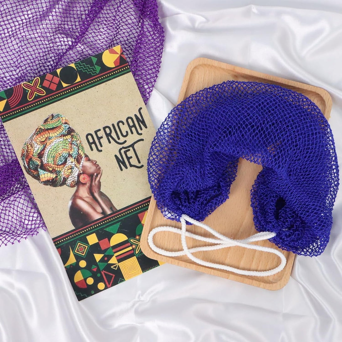 Yiclick African Net Sponge Authentic with Knots 2 Pack - Exfoliating Body Scrubber, Exfoliating Washcloth Towel, Knotted Rags Wash Cloth Loofah Sponge for Body Scrub, Back Scrubber for Shower Bath