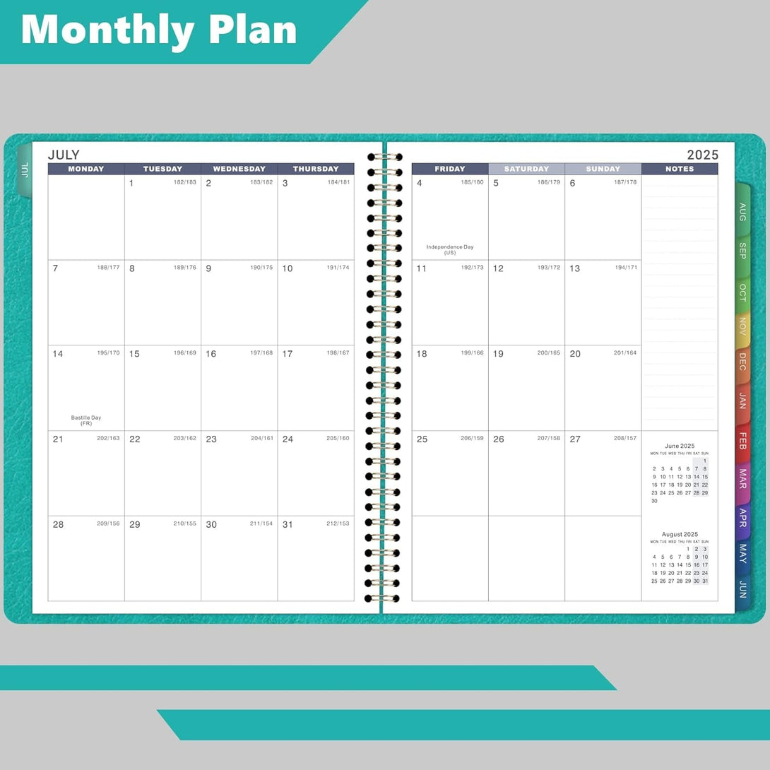 2025-2026 Weekly Appointment Book & Planner - Large 2025-2026 Daily Hourly Planner, JUL 2025 - JUN 2026, 8.5" X 11", Appointment Book with 15-Minute Interval, Thick Paper, Pocket, Turquoise