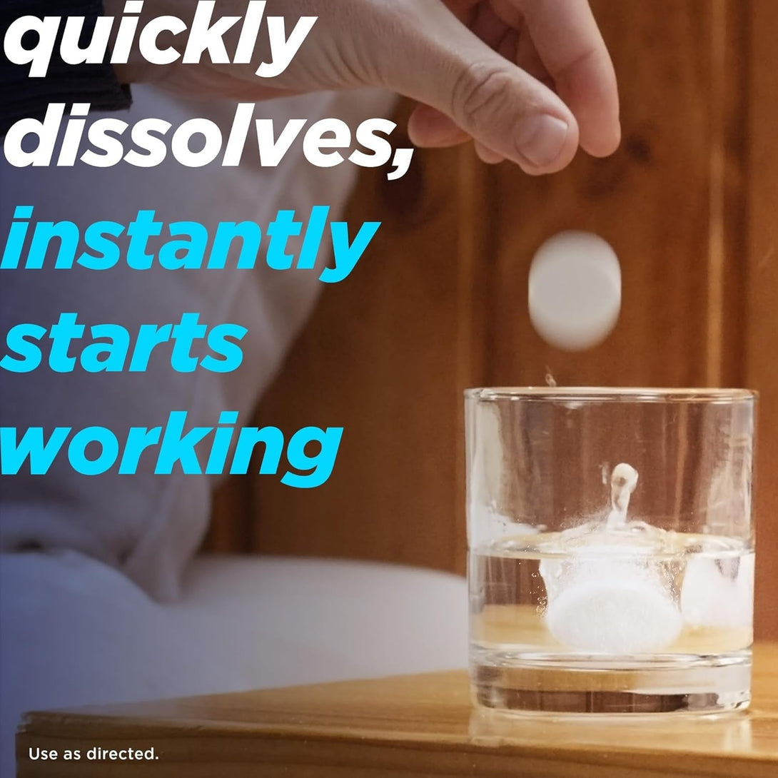 Alka-Seltzer Effervescent Tablets Original Flavor, Fast Multi-Symptom Relief from Headache and Body Ache, Dissolvable Effervescent Fizzy Tablets, 72 Ct