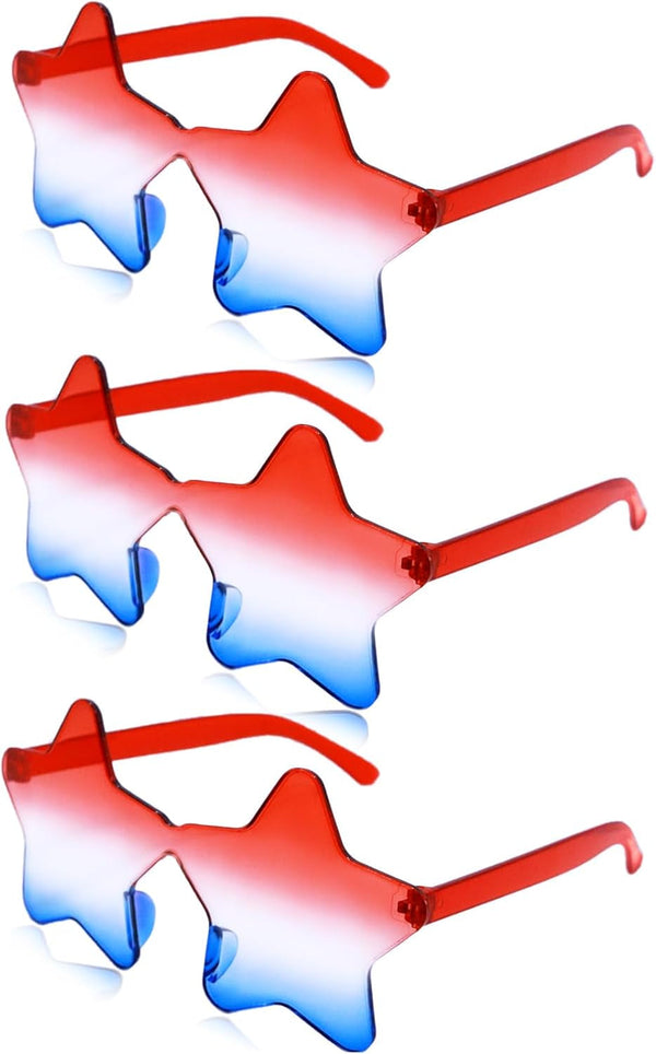 4Th of July Glasses with Red White and Blue Style for Independence Patriots Labor Day American USA Flag Sunglasses