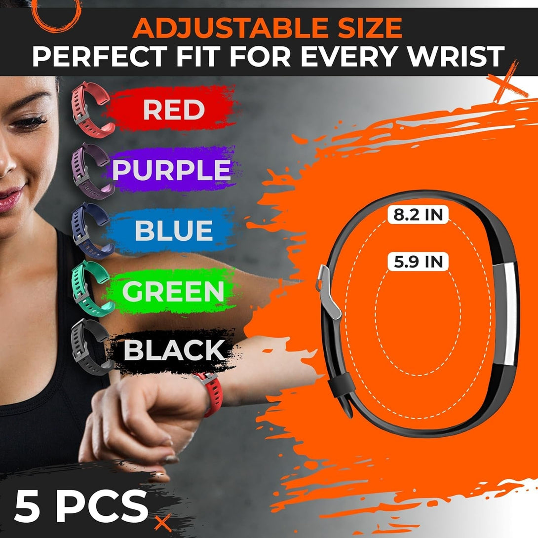 5 Pcs Fitness Tracker Id115Plus Hr Replacement Band - Fitness Tracker Wrist Band Fitness Watch Bands Replacement - Fitness Tracker Bands Replacement Smart Watch Replacement Bands Replacement Wristband