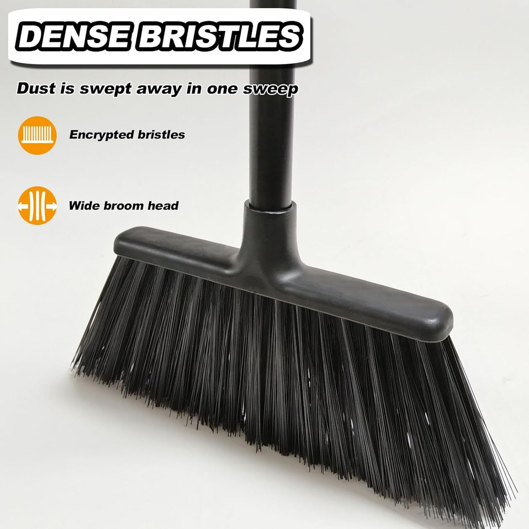 54 Inch Long Metal Handle Household Broom - Adjustable Heavy-Duty Broom for Indoor and Outdoor Cleaning, Suitable for Homes, Garages, Kitchens, Bathrooms, Malls, Offices, and Yards