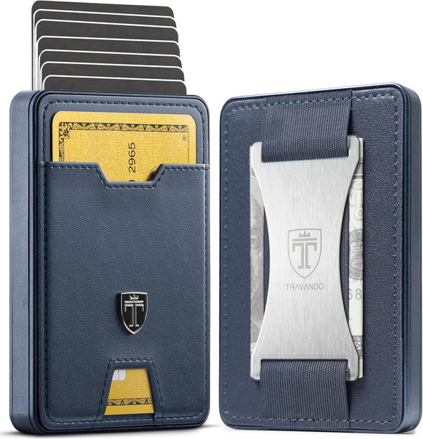 TRAVANDO Swype Slim Wallet for Men Metal RFID Blocking Mens Wallet Card Case