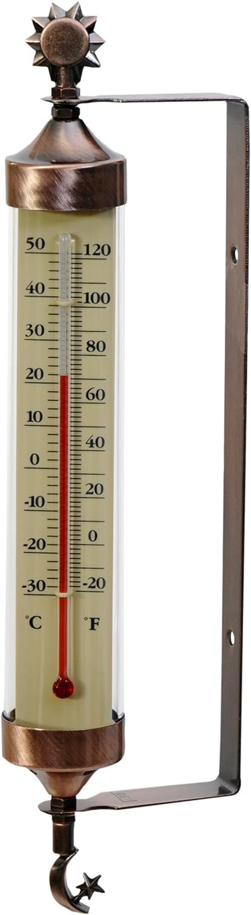 Acurite 02309 Weathered Copper Tube Thermometer with Sun and Moon Accents